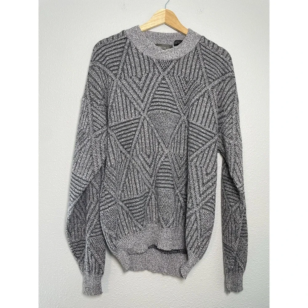 Vintage 90s JT Beckett Wool‎ Blend Men's Geometric Sweater Size XL